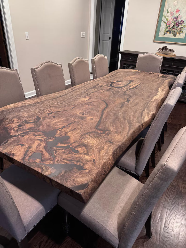 Premium Live Edge Black Epoxy River Round Dining Table Coffee Table Console Table Side Table Living Room Table Center Table Study Table Patio Table Home Décor