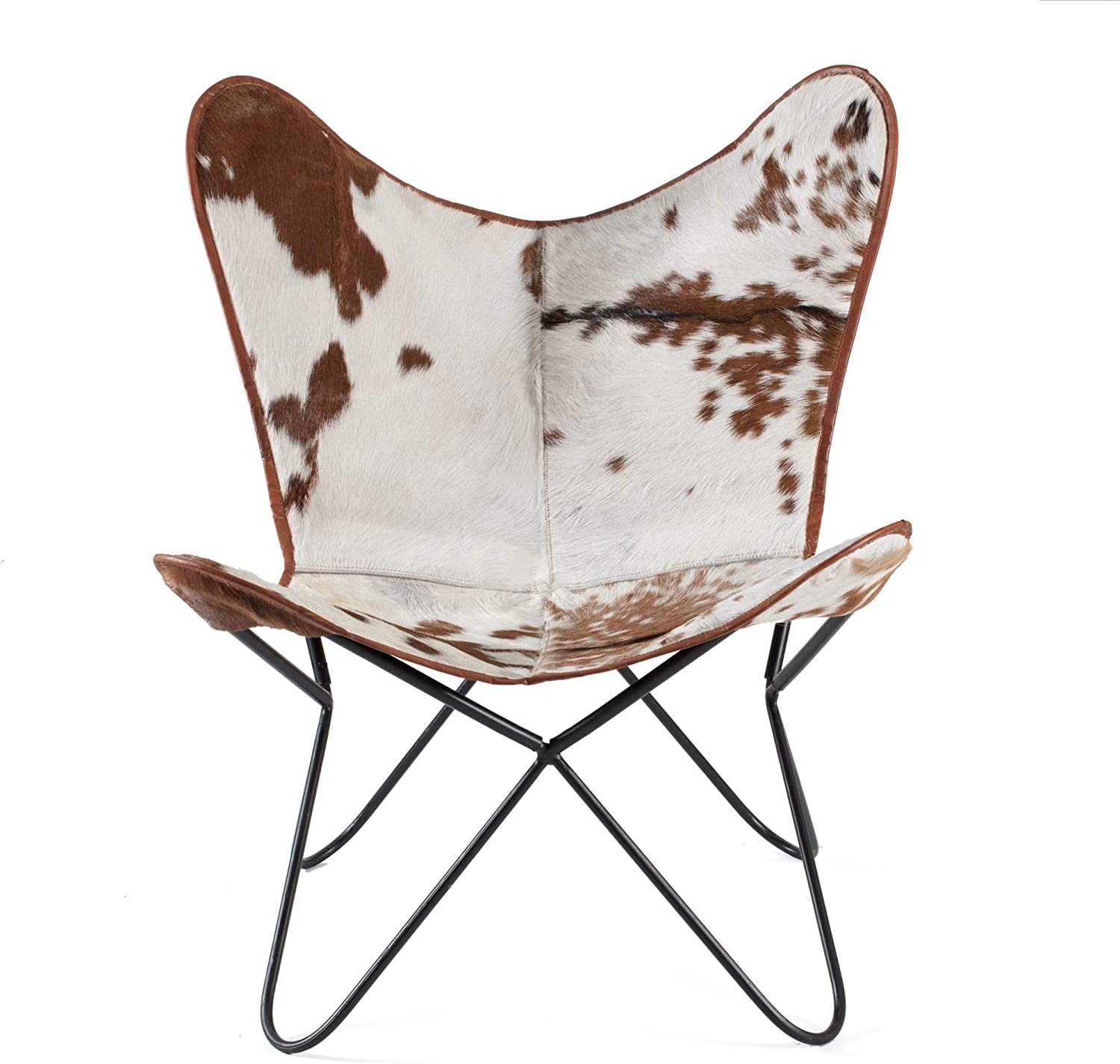 Butterfly Chair - Genuine Leather - Handmade, Solid Iron Frame - Industrial Lounge Chair - Modern Iconic Recliner-Tuzech store