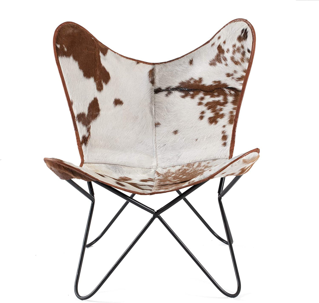 Butterfly Chair - Genuine Leather - Handmade, Solid Iron Frame - Industrial Lounge Chair - Modern Iconic Recliner-Tuzech store