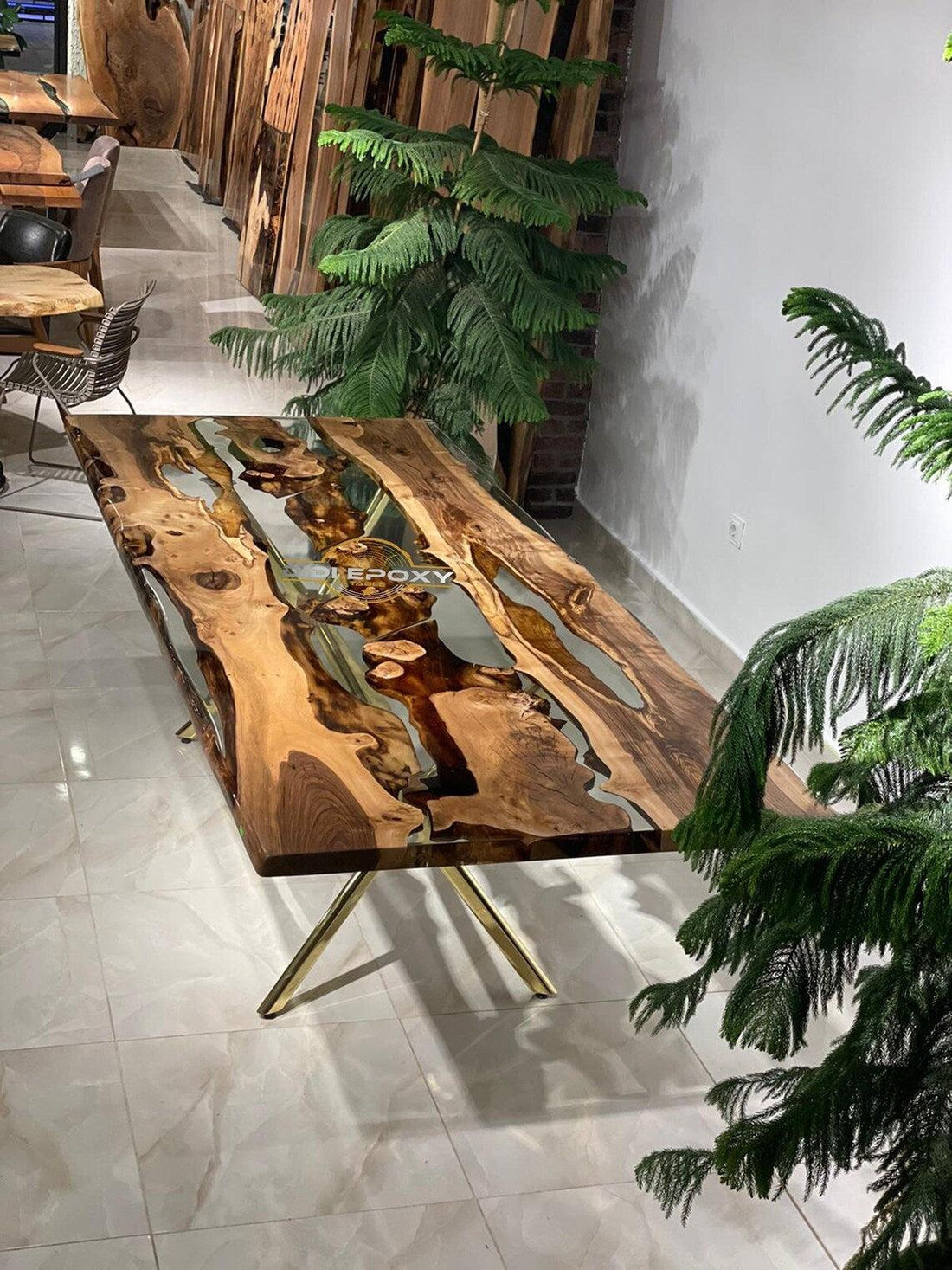 Personalized LARGE EPOXY TABLE, Resin Dining Table For 2 , 4 , 6, 8 River Dining Table Top, Wood Epoxy Coffee Table Top, Living Room Table-Tuzech store