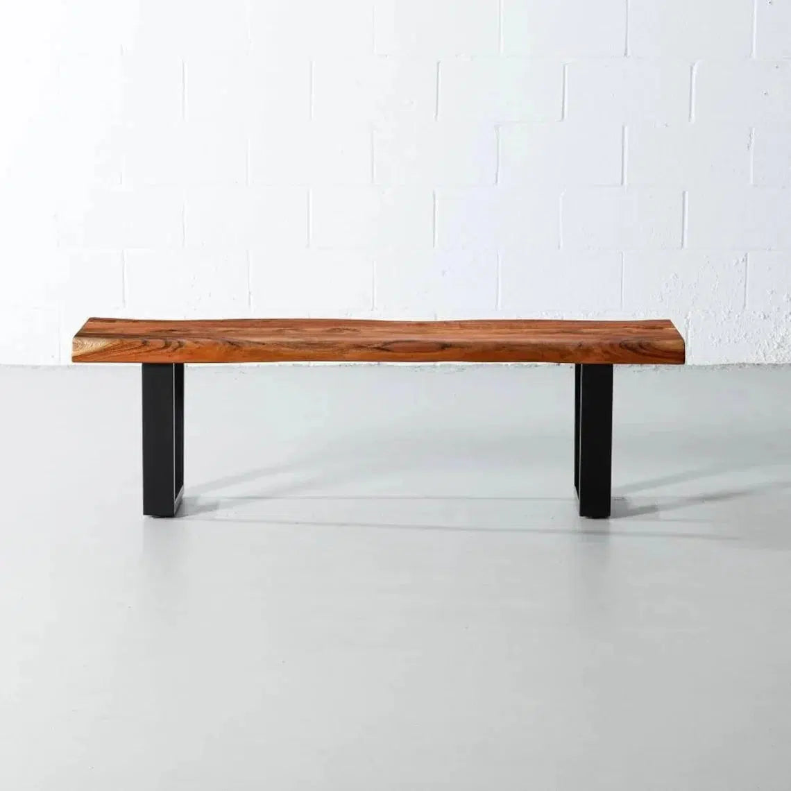 Personalized LARGE live edge stool, Wooden Live Edge Bench, Bedroom Bench, Modern, Live Edge Bench, Wood Bench, with 16.5" U Shaped Legs-Tuzech store