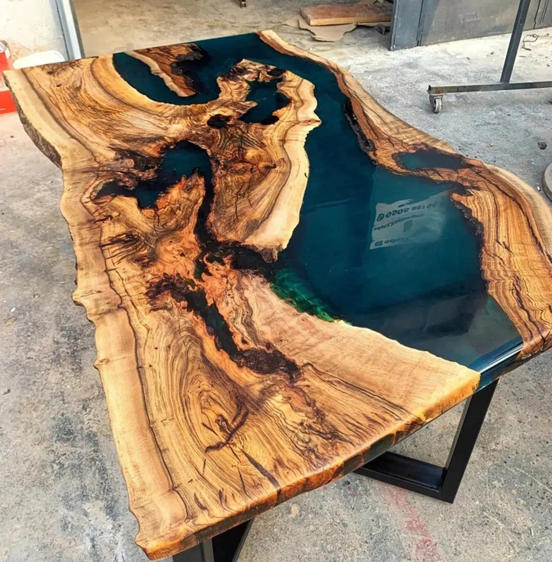 Personalized LARGE EPOXY TABLE, Resin Dining Table For 2 , 4 , 6, 8 River Dining Table Top, Wood Epoxy Coffee Table Top, Living Room Table-Tuzech store