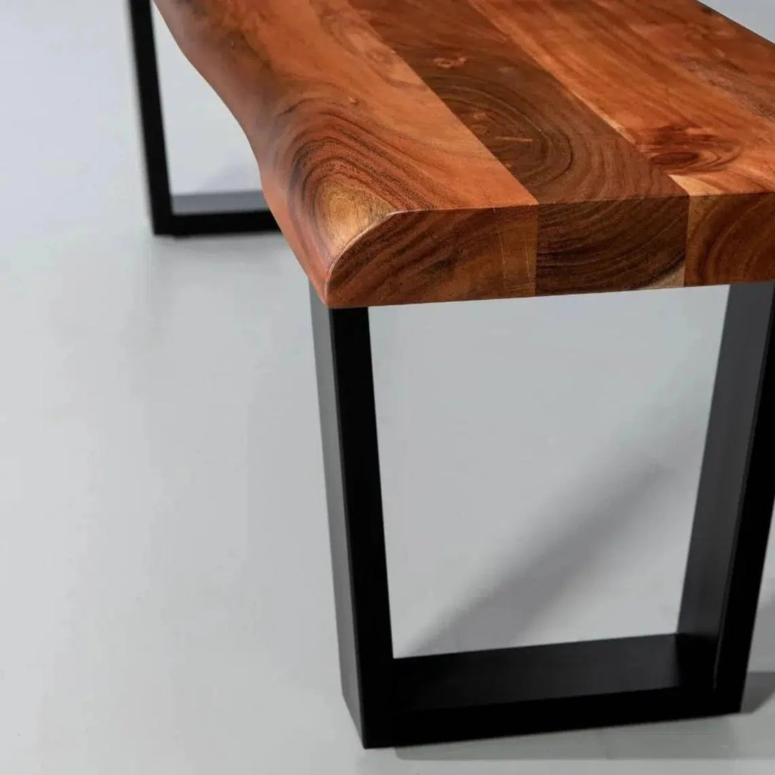 Personalized LARGE live edge stool, Wooden Live Edge Bench, Bedroom Bench, Modern, Live Edge Bench, Wood Bench, with 16.5" U Shaped Legs-Tuzech store