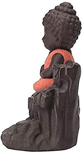Tuzech Meditating Monk Buddha Smoke Back Flow Incense Holder Decorative Showpiece (Free Incense 10 Piece)-Tuzech store