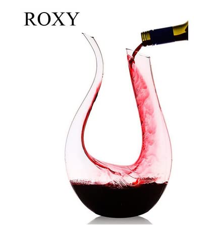 TUZECH Wine Decanter -1500ML Crystal Glass Red Wine Aerator, Purifier & Carafe for Home Bar - Hand Blown Modern U Shape (Height : 350mm)-Tuzech store