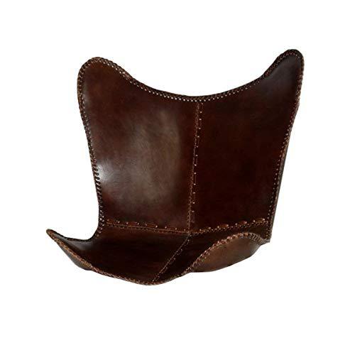 Butterfly Chair Brown Leather Butterfly Chairs Handmade with Powder Coated Steel Frame by Nayra-Tuzech store