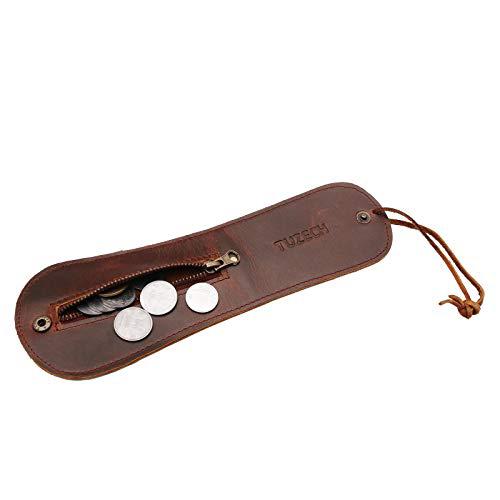 Thick Leather Slapjack Vintage Coin Purse/Slap Polish Sap Wallet Handemade Mini Leather Coin Purse Outdoor Men EDC Self-Defense Multi-Tool Bourbon Brown (Small)-Tuzech store