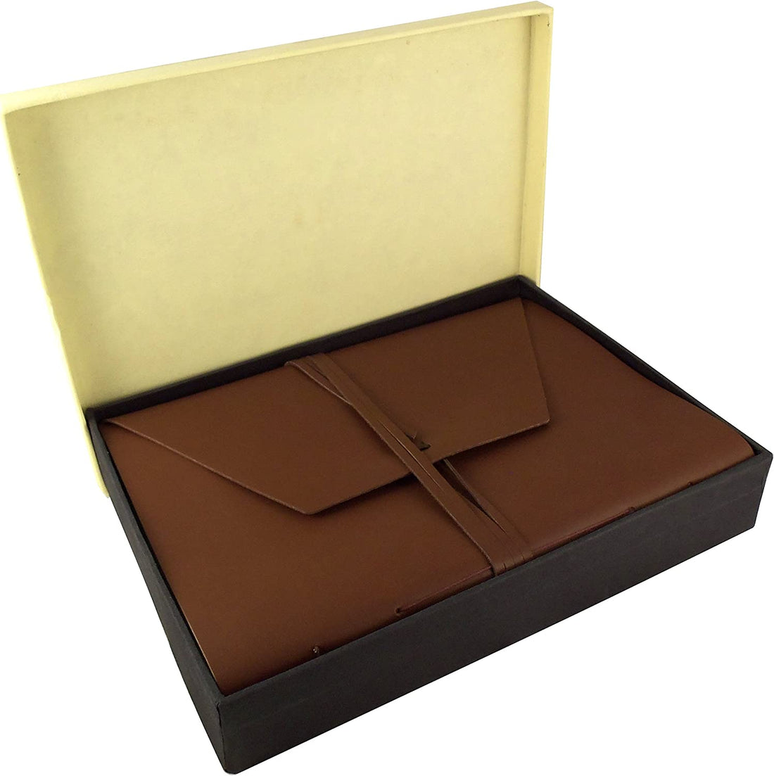 Large Genuine Leather Expedition Journal / Sketchbook - 380 Pages - 9" x 12" - Vintage Style - Rich Dark Brown-Tuzech store