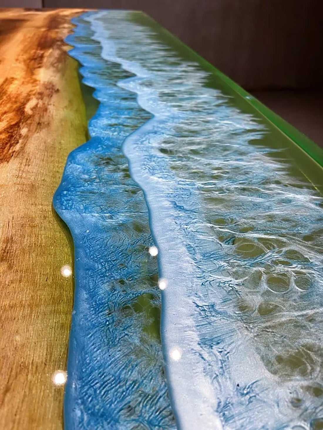 Personalized LARGE EPOXY TABLE, Resin Dining Table For 2 , 4 , 6, 8 River Dining Table Top, Wood Epoxy Coffee Table Top, Living Room Table-Tuzech store