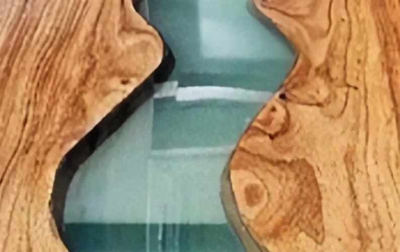 Personalized LARGE EPOXY TABLE, Resin Dining Table For 2 , 4 , 6, 8 River Dining Table Top, Wood Epoxy Coffee Table Top, Living Room Table-Tuzech store