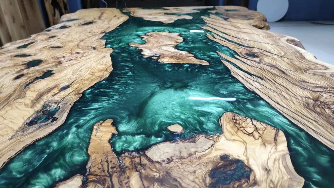 Personalized LARGE EPOXY TABLE, Resin Dining Table For 2 , 4 , 6, 8 River Dining Table Top, Wood Epoxy Coffee Table Top, Living Room Table-Tuzech store