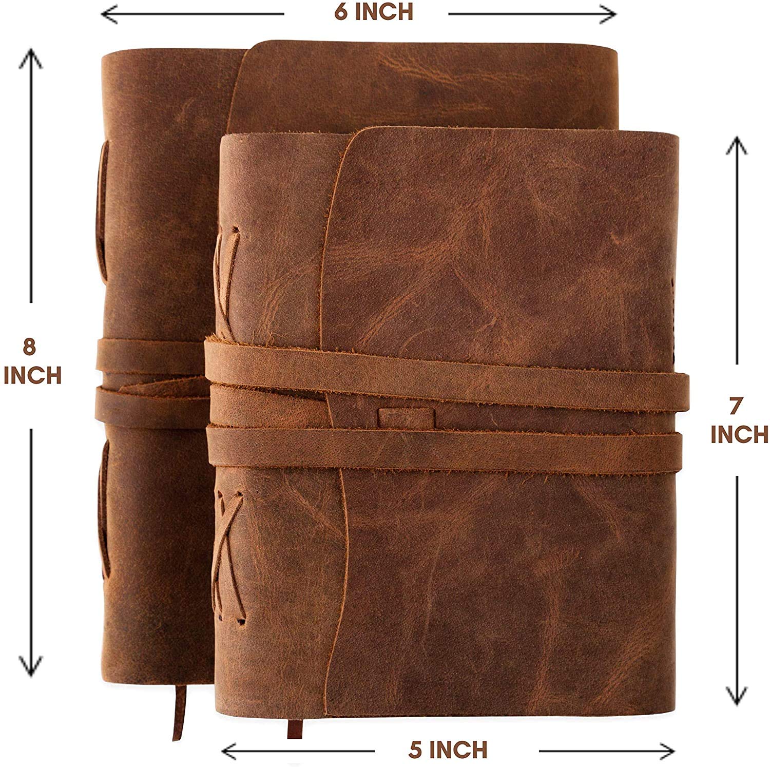 TUZECH Classic Vintage Leather Journal Notebook Rustic Handmade Vintage Leather Bound Journals for Men and Women - Kraft Lined Paper Leather Book Diary Pocket Notebook With line (8" x 6" Inches)-Tuzech store