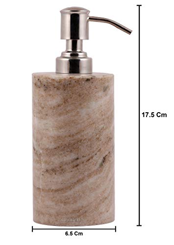 TUZECH Natural Marble Liquid Soap sanitizer Dispenser/Marble Shower Lotion Dispenser/Gel/Liquid Shampoo Lotion Dispenser Made of Genuine Indian Marble Home Decor Bathroom & Kitchen Best in Quality-Tuzech store