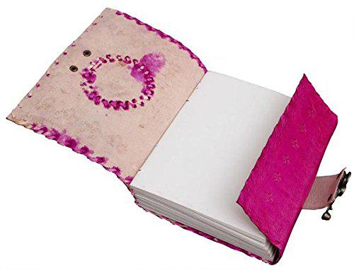 ININDIA Handmade Pure Leather Diary Leather Journal for Men and Women -Office Home Daily Use, Poem Writing with Lock Diary 7 Inches and Luck Stone-Tuzech store