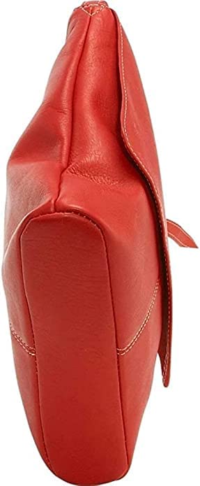 Tuzech Handmade Leather Simple Flap-Over Crossbody Bag with Big Pocket Gift for Women Full Grain, Campus, Weekender