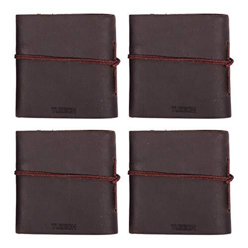 Tuzech Handmade Leather Set of 4 Mini Scrapbook Notebook Diary Blank Unlined Diary For Office||Artist|| Architect||Restaurants Vintage Journal for Men and Women-Tuzech store