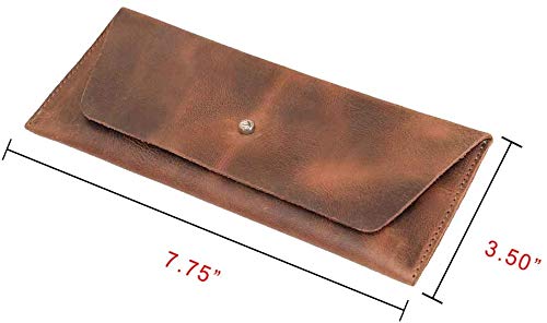 Tuzech Leather Utility Pouch/Wallet/Accessories/Cover/Travel Gear/Hand BagVintage Money Case Bag - Card Holder & Organizer 7.75x3.50 Inches (Brown)-Tuzech store