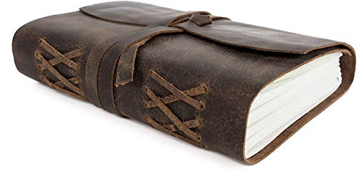 TUZECH Classic Vintage Genuine Handmade Leather Soft Journal Well Crafted Diary with Leather Bound Strip With Line-Tuzech store