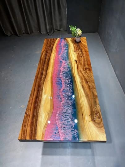 Epoxy Table Top Fully Customised Thick Resin River Table Indoor Outdoor Coffee Table Top Wooden Dining Table Top (28.5" Inches Tall, 36 x 20 Inches)-Tuzech store
