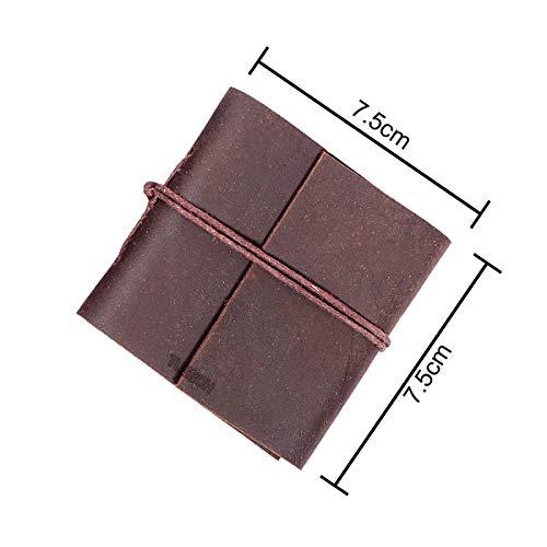 Tuzech Handmade Leather Set of 4 Mini Scrapbook Notebook Diary Blank Unlined Diary For Office||Artist|| Architect||Restaurants Vintage Journal for Men and Women-Tuzech store
