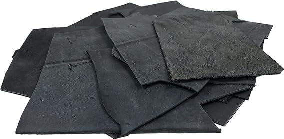 TUZECH Leather Scrap Crafts 1 lbs Leather Scrap - Large Pieces of Full Grain Leather Cowhide Remnants Bag - Design & Make Crafts
