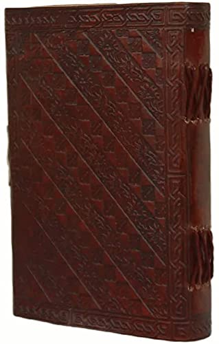 TUZECH Tree of Life with Wolves Vintage Book of Shadows Handmade Leather Journal Diary Hocus Pocus Notebook Seven Chakra Gift for Men Women Him Her With Leather Bound 7X5 Inches