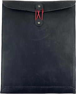 Leather Document Holder Mailing Envelope,Office & Work Resume Sales Portfolio Binder Folder-Interview/Legal Document Organizer Handmade Charcoal Black (12.5 inches)