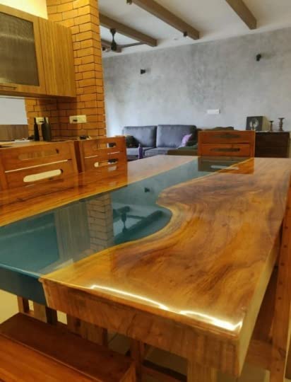 Personalized Large EPOXY Table, Resin Dining Table for 2, 4, 6, 8 River Dining Table, Wood Epoxy Coffee Table Top, Living Room Table-Tuzech store