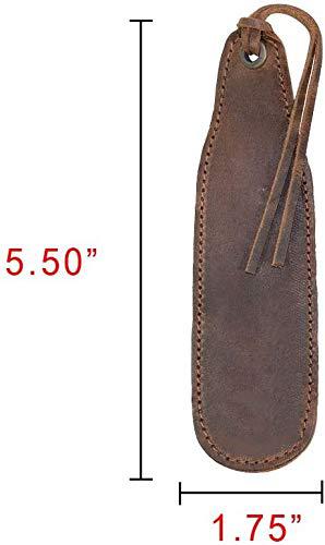 Tuzech Handmade Leather Bookmark, Page Marker for Book Lovers, Page Turners, Travel Readers, Literature Fans, Book Club Gifts - Brown Color (5.50x1.75 Inches)-Tuzech store