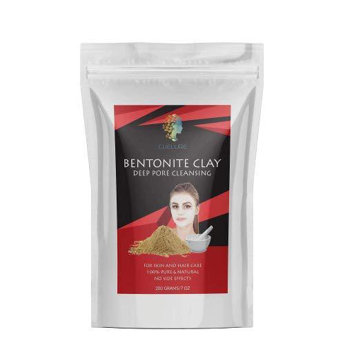 Chelure Indian Healing Bentonite Clay Mask - Detoxifying Facial Mask Acne Scar Removal Treatment for Hair & Skin, Face Care Masks Natural Deep Cleansing, 7 Oz(200 gram)-Tuzech store