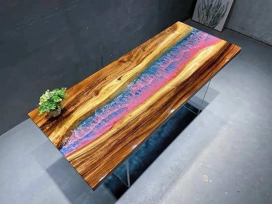 Epoxy Table Top Fully Customised Thick Resin River Table Indoor Outdoor Coffee Table Top Wooden Dining Table Top (28.5" Inches Tall, 36 x 20 Inches)-Tuzech store