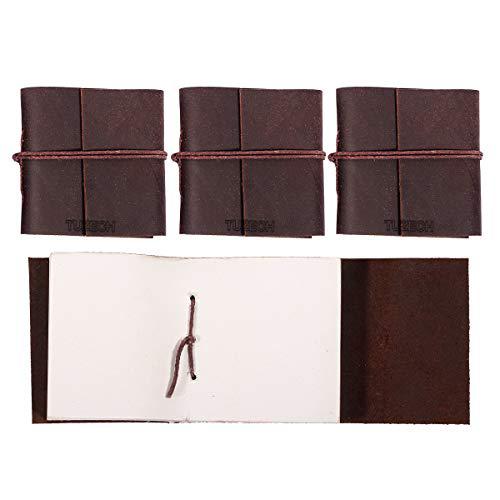 Tuzech Handmade Leather Set of 4 Mini Scrapbook Notebook Diary Blank Unlined Diary For Office||Artist|| Architect||Restaurants Vintage Journal for Men and Women-Tuzech store