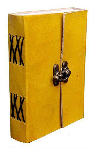 TUZECH Handmade Diary Notebook for Office/Home/Craft/Art Use with C Lock (Blush Yellow)