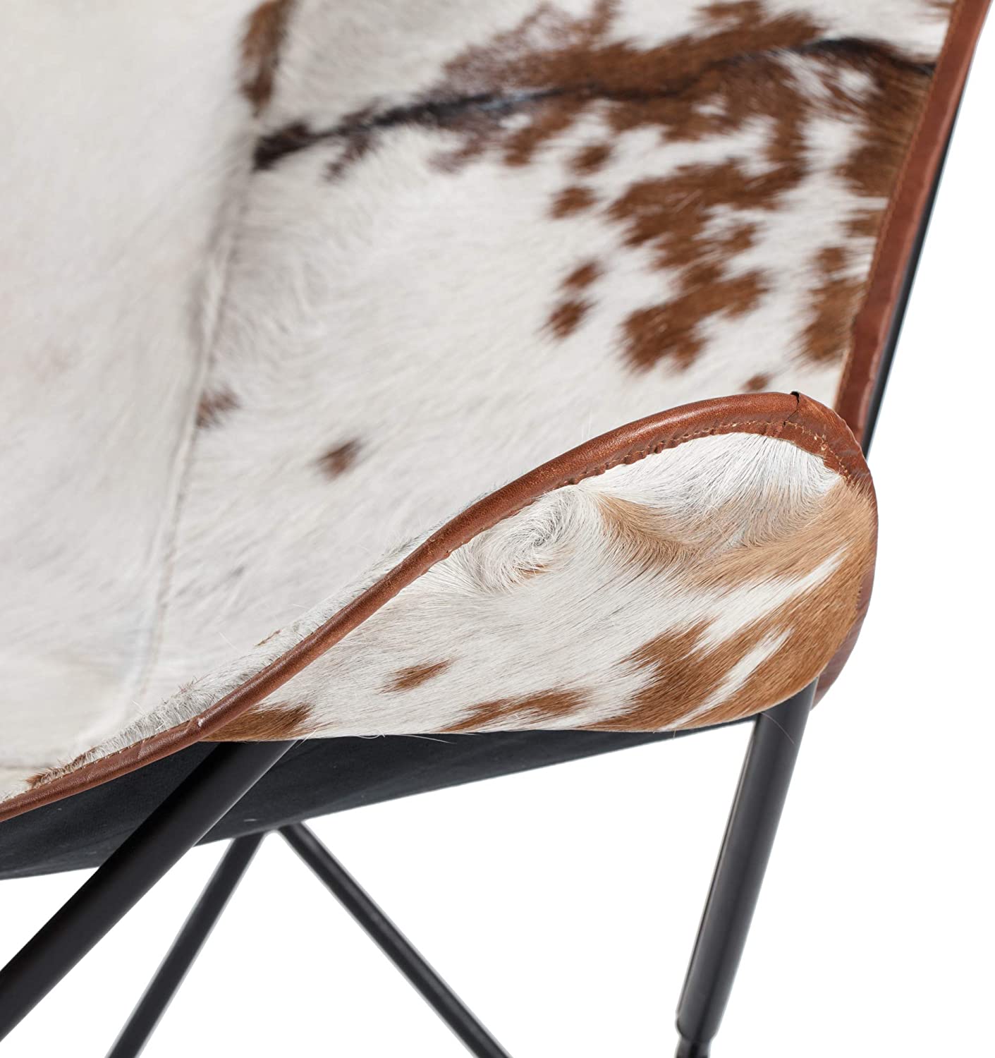 Butterfly Chair - Genuine Leather - Handmade, Solid Iron Frame - Industrial Lounge Chair - Modern Iconic Recliner-Tuzech store