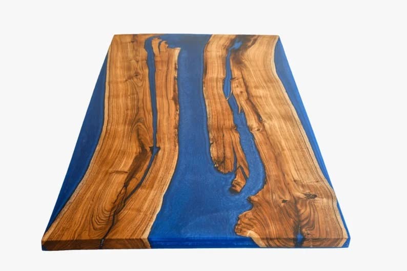 Personalized Large EPOXY Table, Resin Dining Table for River Dining Table Top, Wood Epoxy Coffee Table Top, Living Room Table (80x42 Inches)-Tuzech store