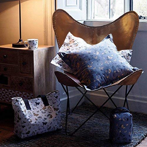 Tuzech Vintage Brown Leather & Arm Butterfly Chair | Genuine Tan Leather Butterfuly Chair Home Decor Handmade Leather Chair (No Need to Assemble - Ready to Use)-Tuzech store