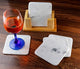 100% Pure Marble Natural Stone Coasters for Drinks with Wooden Holder Housewarming Suitable for Cup Glasses Prevent Furniture from Dirty Spills Water Ring, Scratches 4Inches Set of 6-Tuzech store