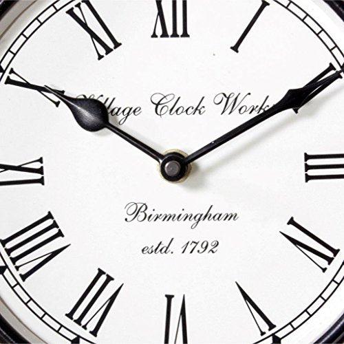 Tuzech Brass Finish Antique Style Round Hanging Wall Mount Home Decor Double Side Wall Clock Creative Classic and British Look Clock Best for Gift-Tuzech store