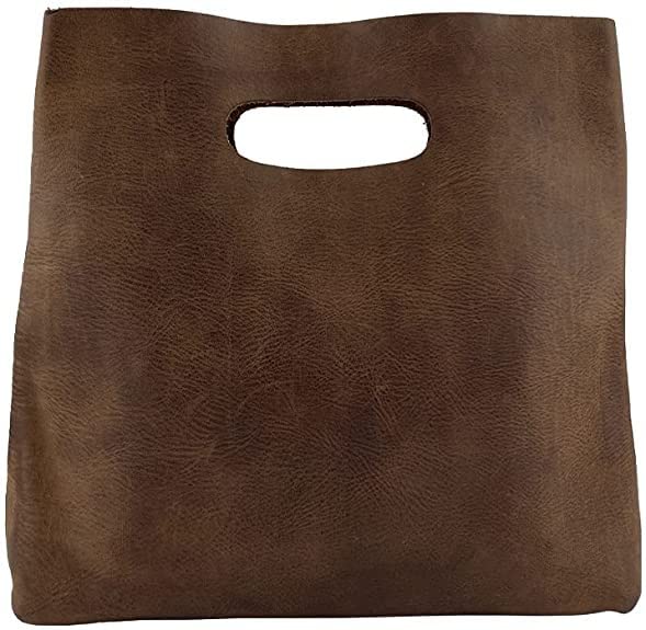 Tuzech Minimalist Handbag Handmade from Full Grain Leather and Sheepskin 11'inch