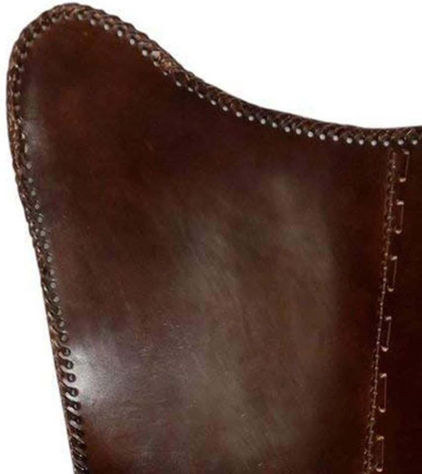 Butterfly Chair Brown Leather Butterfly Chairs Handmade with Powder Coated Steel Frame by Nayra-Tuzech store