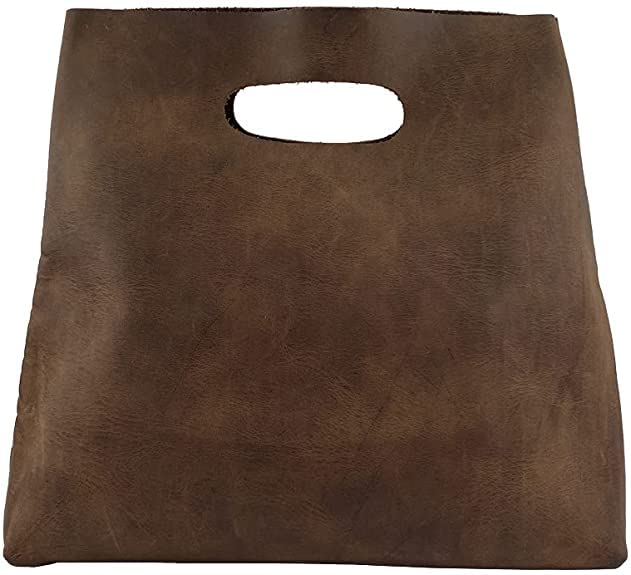 Tuzech Minimalist Handbag Handmade from Full Grain Leather and Sheepskin 11'inch