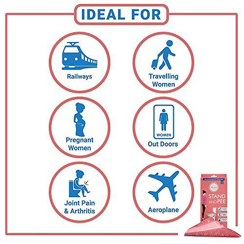 PINDIA Stand and Pee Portable Female Urination Device | Recyclable Disposable Urinal Funnel | Travel, Camping, Hiking and Outdoor Activities | Compact Stand and Pee Funnel for Women, Girls-Tuzech store