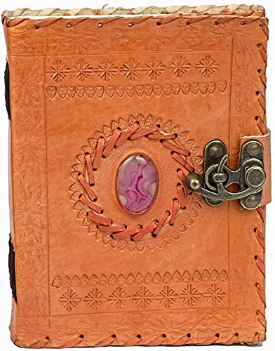 TUZECH Handmade Medium Vintage Leather Journal Diary,Leather Diary/Journal/Notebook with Naturally Treated Paper for Corporate Gift or Personal Memoir-Tuzech store