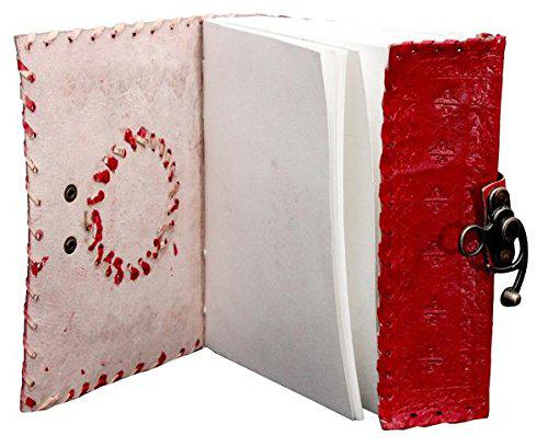 ININDIA Handmade Pure Leather Diary Leather Journal for Men and Women -Office Home Daily Use, Poem Writing with Lock Diary 7 Inches and Luck Stone-Tuzech store