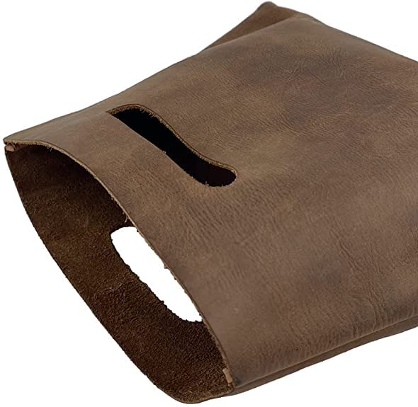 Tuzech Minimalist Handbag Handmade from Full Grain Leather and Sheepskin 11'inch