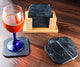 100% Pure Marble Natural Stone Coasters for Drinks with Wooden Holder Housewarming Suitable for Cup Glasses Prevent Furniture from Dirty Spills Water Ring, Scratches 4Inches Set of 6-Tuzech store