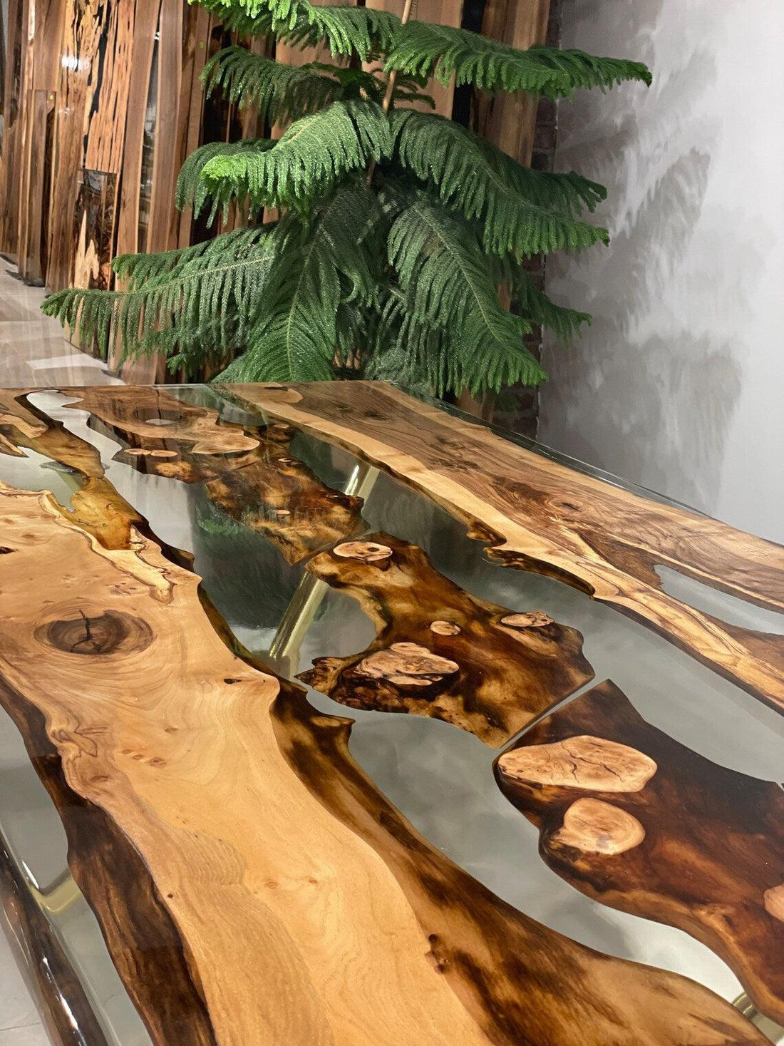 Personalized LARGE EPOXY TABLE, Resin Dining Table For 2 , 4 , 6, 8 River Dining Table Top, Wood Epoxy Coffee Table Top, Living Room Table-Tuzech store