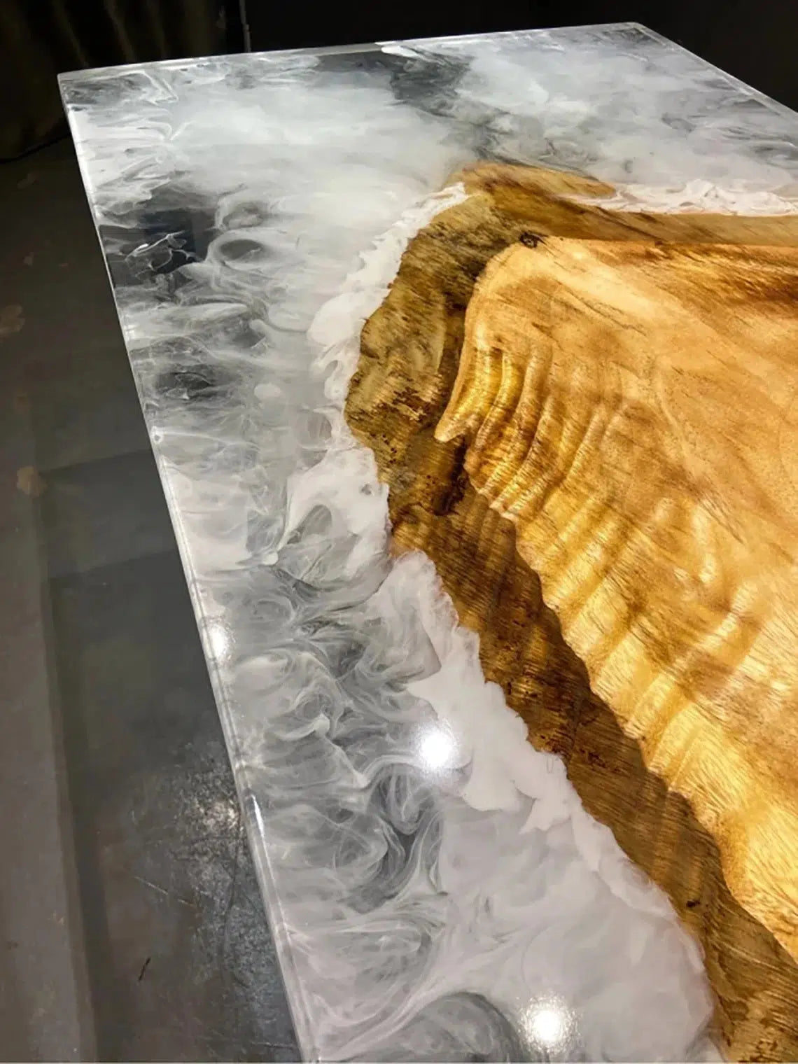Personalized LARGE EPOXY TABLE, Resin Dining Table For 2 , 4 , 6, 8 River Dining Table Top, Wood Epoxy Coffee Table Top, Living Room Table-Tuzech store