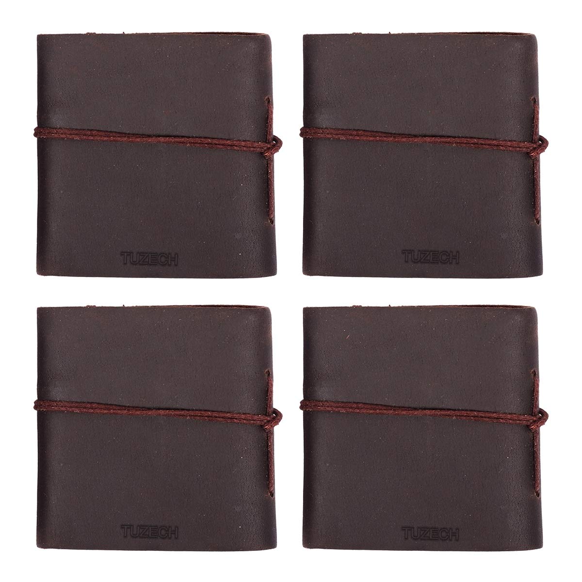 Tuzech Handmade Leather Set of 4 Mini Scrapbook Notebook Diary Blank Unlined Diary For Office||Artist|| Architect||Restaurants Vintage Journal for Men and Women-Tuzech store