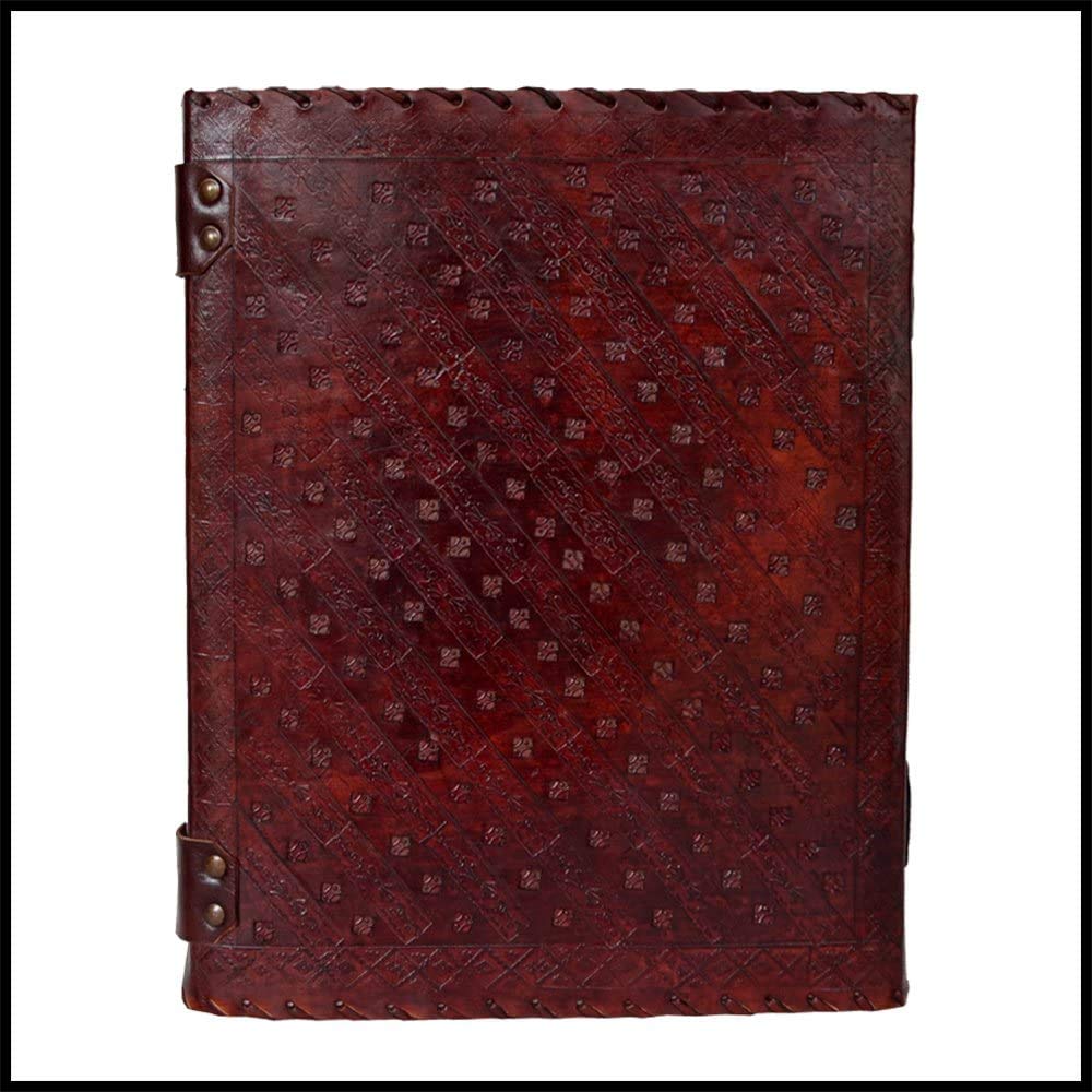 Tuzech Leather Journal Book Seven Chakra Medieval Stone Embossed Handmade Book of Shadows Notebook Office Diary College Book Poetry Book Sketch Book 10 x 13 Inches-Tuzech store